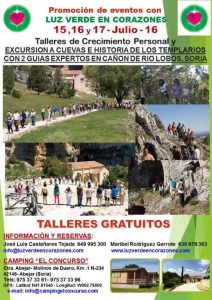 15-16-17 Julio Talleres y Excursión en Cañón de Rïo Lobos, Soria